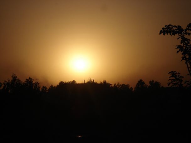 Coucher du soleii sur le Niger