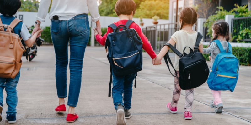 children going to school