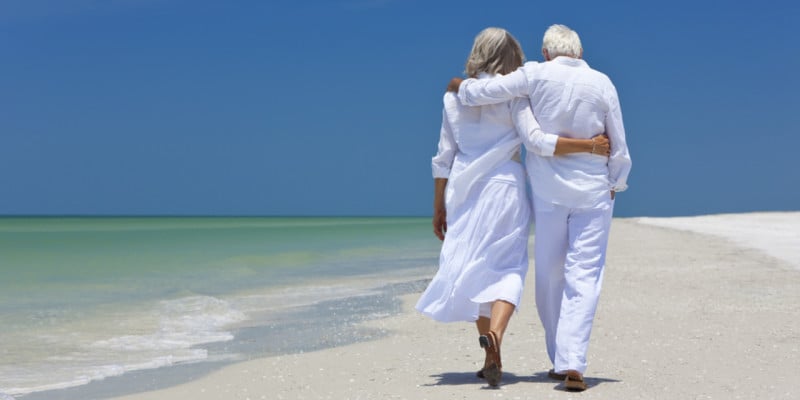 Old people on beach