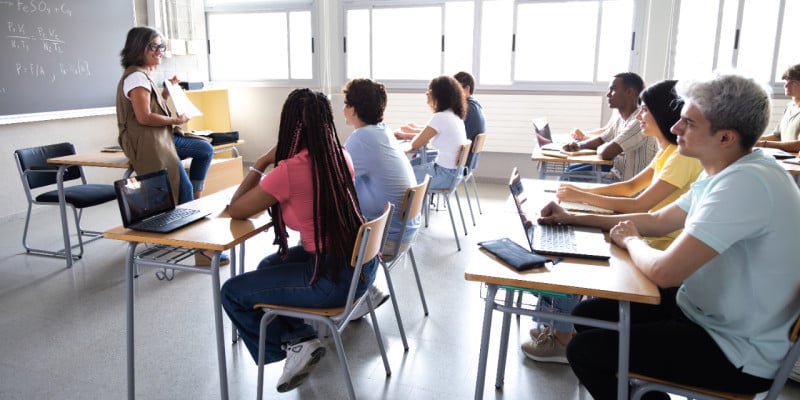 students in class