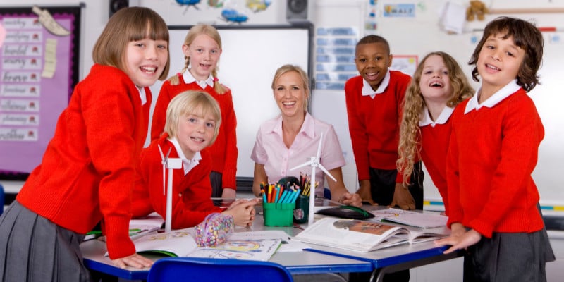 children at school