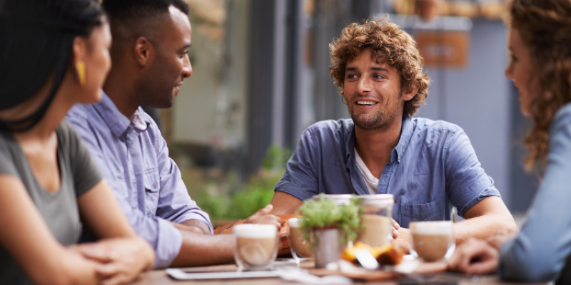 People meeting at a cafe