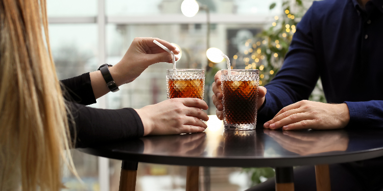 couple meeting at a coffee for a drink