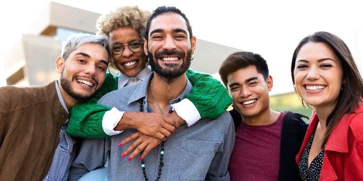 Group of multiethnic friends