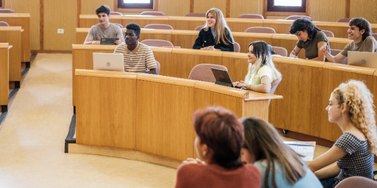 group of university students