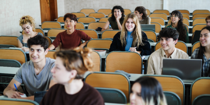 university students in class