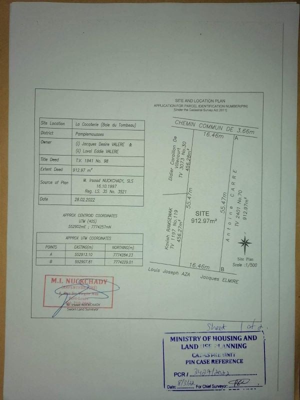 Terrain a vendre baie du tombeau 22pers 3.8million, Terrain à vendre