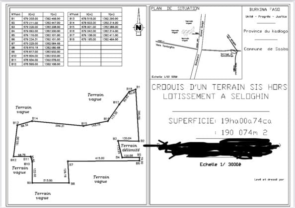 19ha en vente au contournement de saaba 