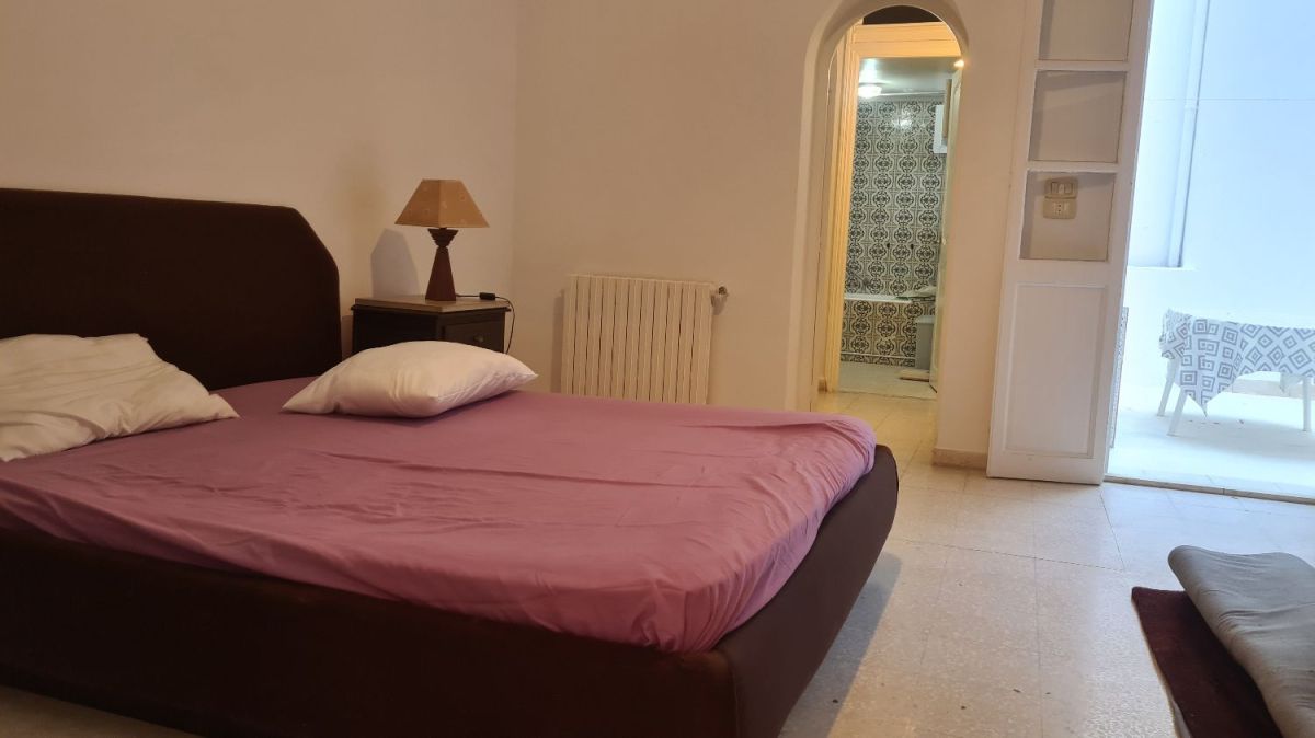 For rent in la marsa furnished apartment with terrace , Flat for rent