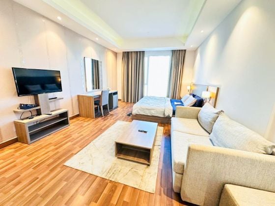 Fully Furnished Studio With City And Sea Views