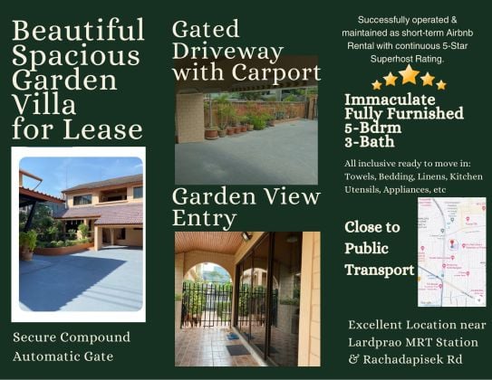 Spacious 5 bedroom 3 bath private home with garden