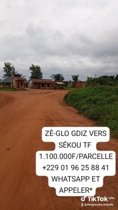 *ZÈ-GLO A 1.100.000F / PARCELLE TF À ZE GDIZ VERS ...