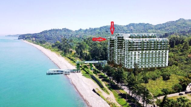Estudio de lujo de 43,6 m² en Batumi, a 50 m de la playa. Precio: ...