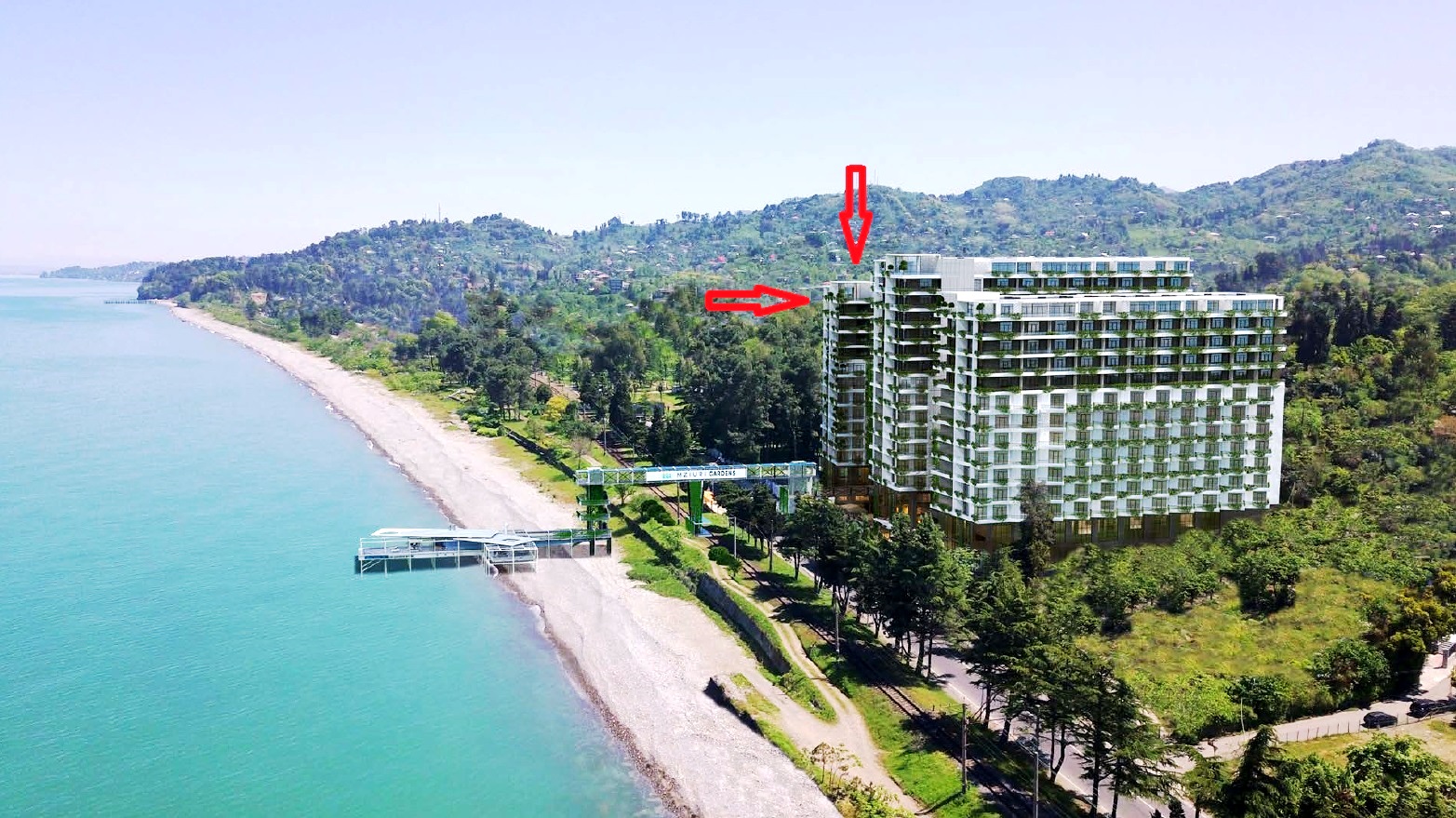 Estudio de lujo de 43,6 m² en Batumi, a 50 m de la playa. Precio: 130.000 $.