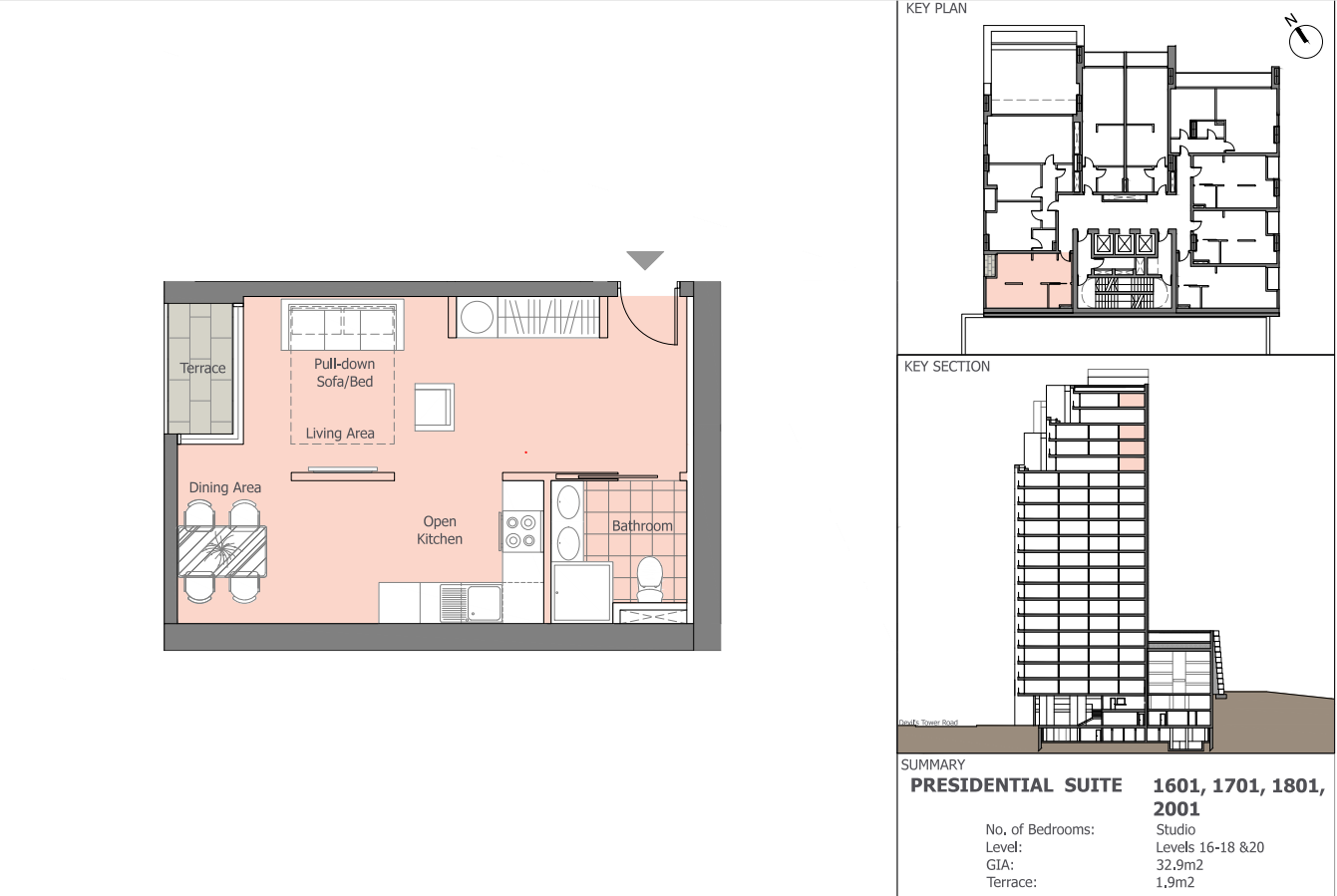 En venta | Estudio Presidencial E1 | Piso 16
