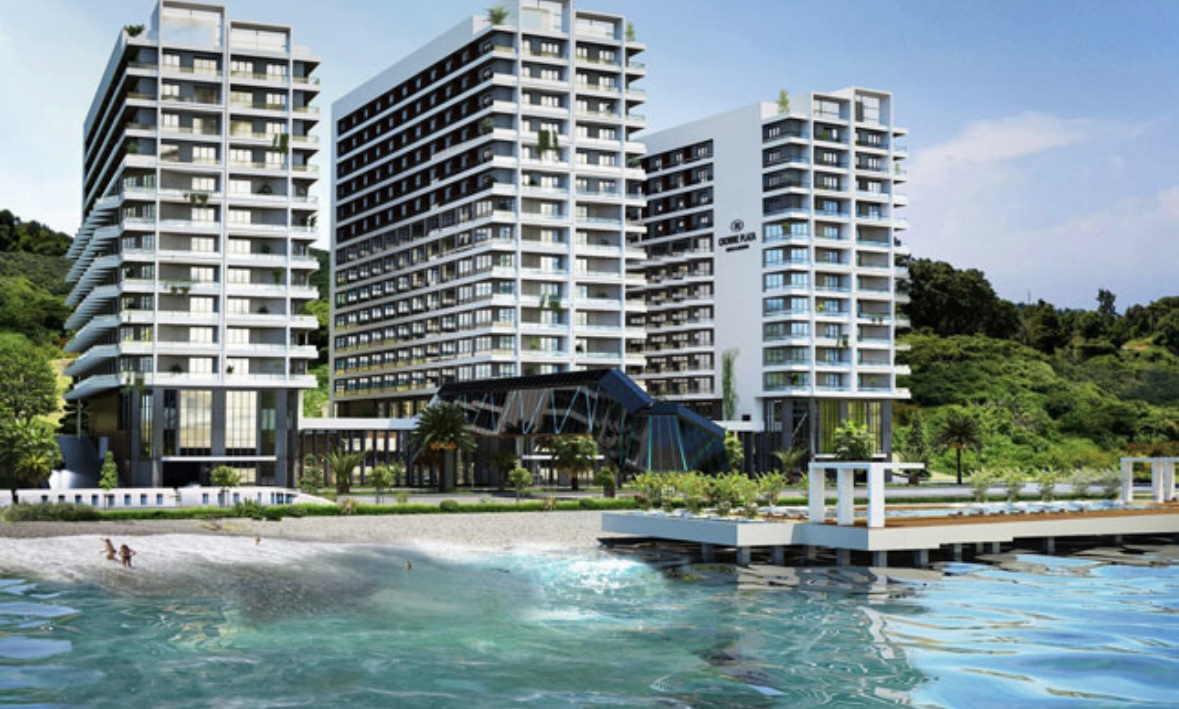 2 apartamentos tipo estudio amueblados en venta en el Crowne Plaza Hotel, Batumi, Georgia.