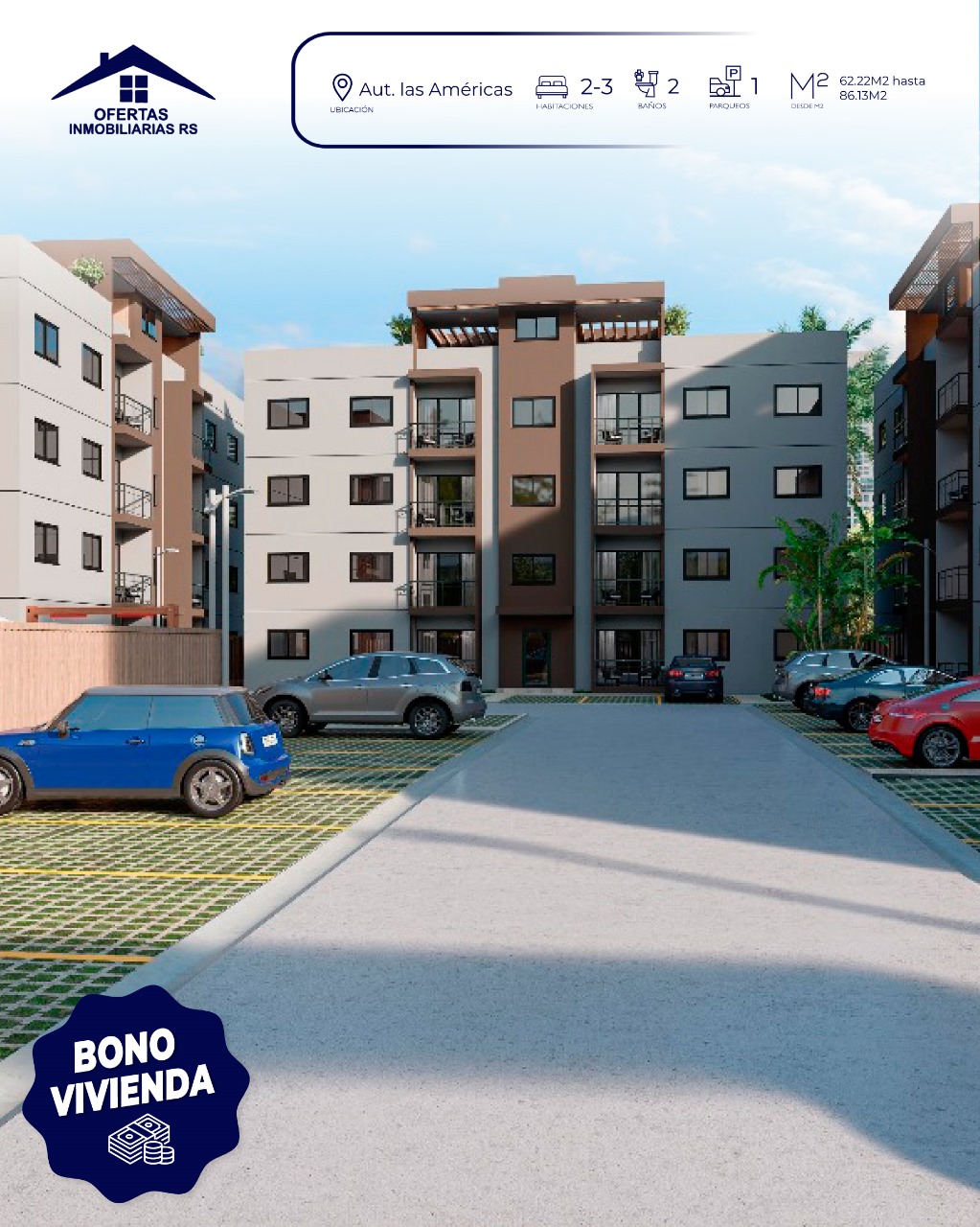 2 AND 3 BEDROOM PROJECT JUST STEPS FROM THE LAS AMERICAS HIGHWAY, WITH HOUSING VOUCHER