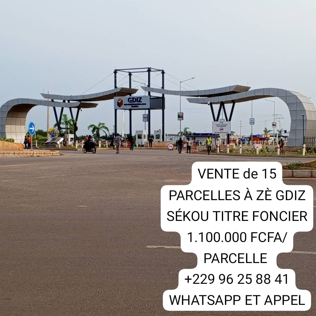 Opportunité de Parcelles À ZÈ-GLO A 1.100.000F /PARCELLE TF À ZE ZONE INDUSTRIELLE DE GLO-DJIGBÉ GDIZ +229 01 96 25 88 41 WHATSAPP ET APPELER*
