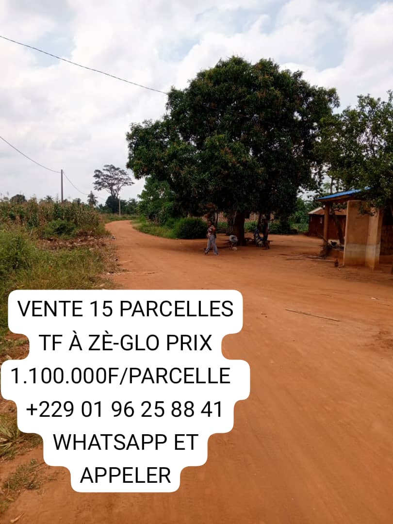 *Bénin ZÈ-GLO A 1.100.000F / PARCELLE TF À ZE GDIZ VERS SÉKOU +229 01 96 25 88 41 WHATSAPP ET APPELER* 