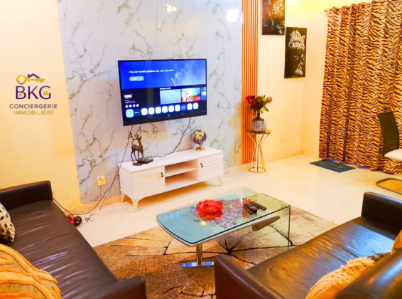 SALÓN CON AIRE ACONDICIONADO, APARTAMENTO DE LUJO EN OUAGA 2000, ...