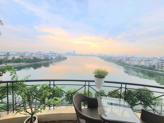 Lake – view three bedroom apartment with balcony in Xuan Dieu ...