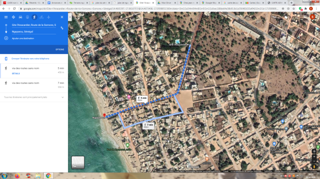 NGAPAROU : Terrain de 500 m2 à 5min à pieds de la plage ...