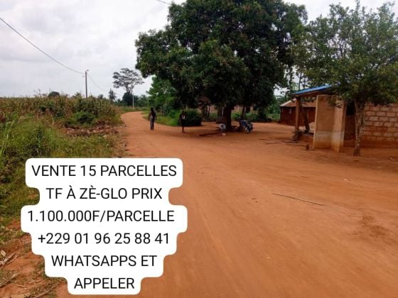 Zè-Glo à 1.100.000f / Parcelle