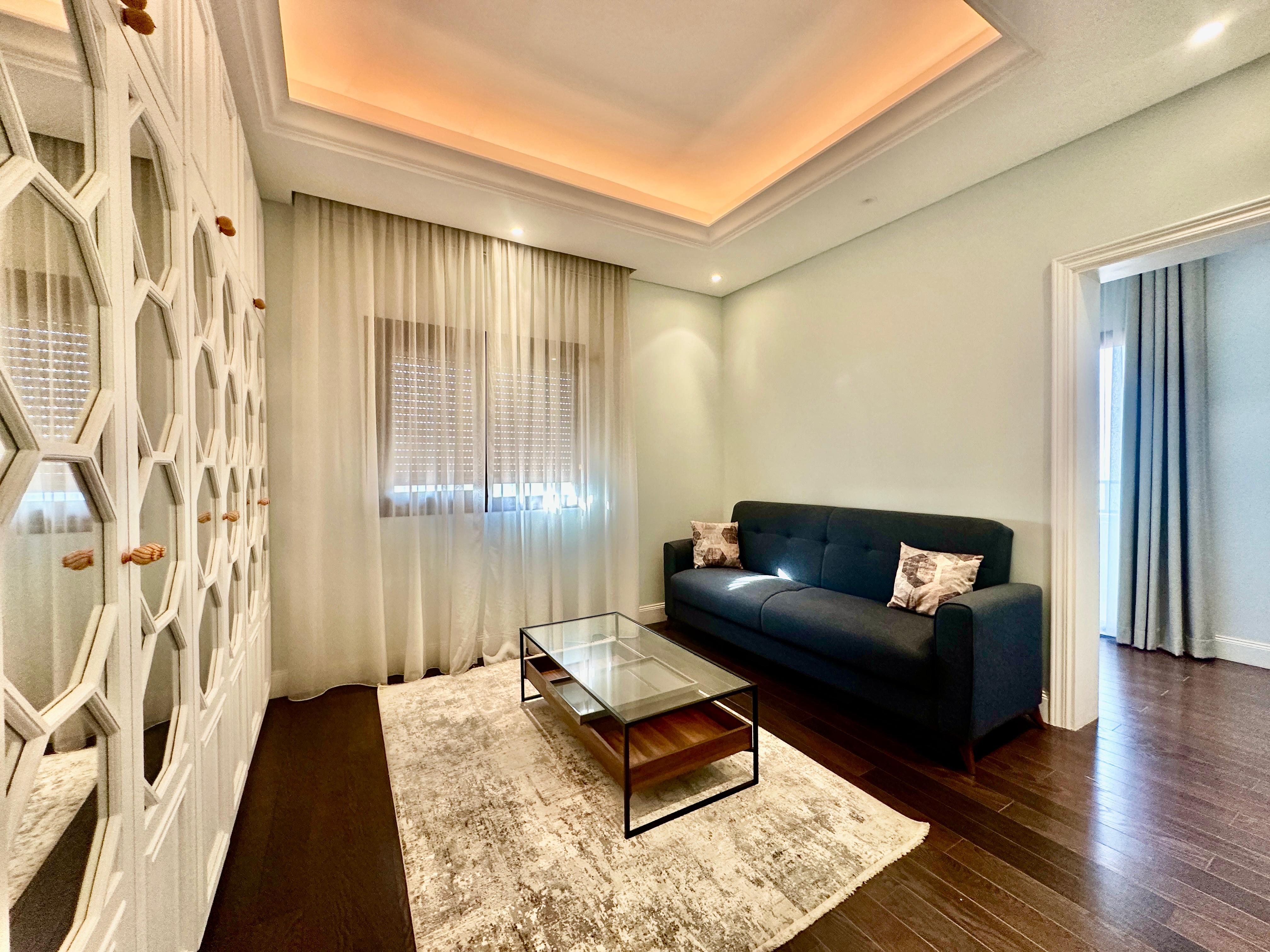 Seaview Furnished Three-Bedroom Floor with Private Pool & Balcony in Salmiya