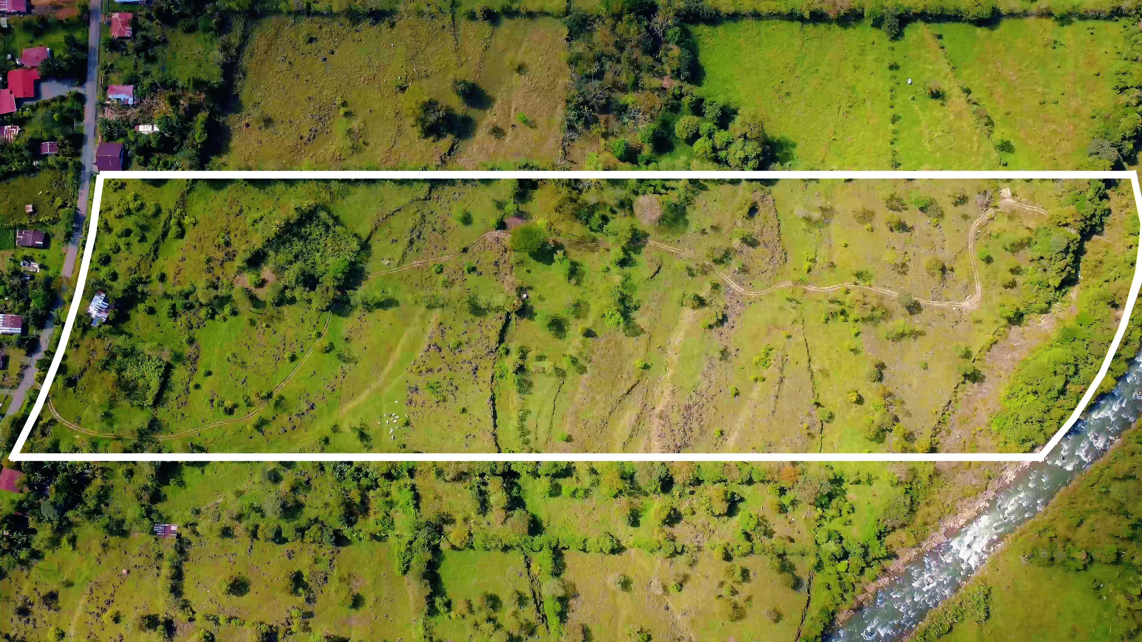 FLAT 9.21-HECTARE PROPERTY FOR SALE IN MIRAFLORES – PUBLIC ROAD FRONTAGE & RIVER ACCESS