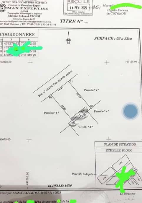 2 PARCELLES AVEC TF PERSONNELS À CADJÈHOUN CÔTÉ SP BONI YAYI À VENDRE