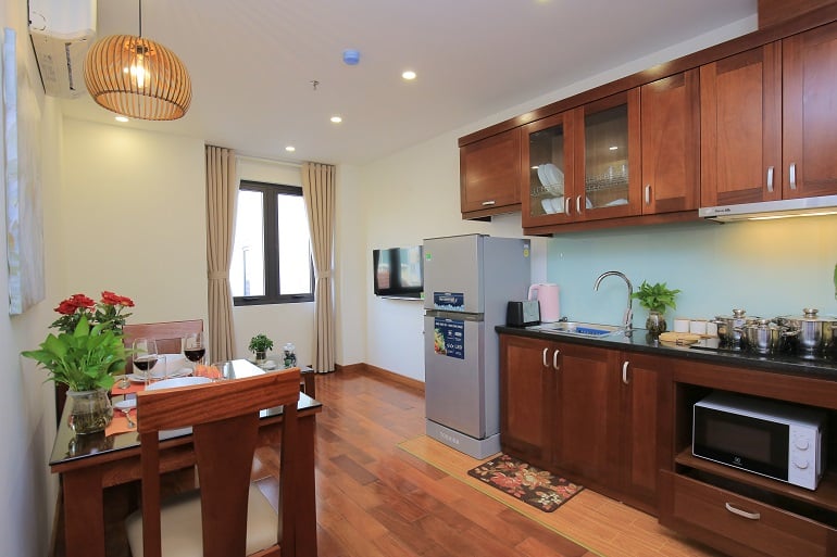 Nice, modern 1 – bedroom apartment in Dao Tan street, Ba Dinh district for rent