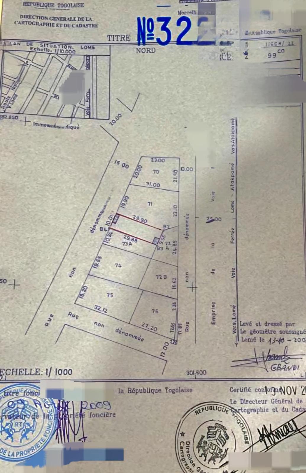 Parcelle de œ lot bien placé à liquider à BÈ KLIKAMÉ Atikoumé(LOMÉ-TOGO)