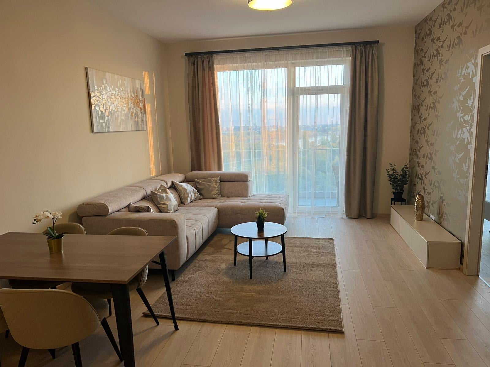 Cosmopolitan luxury on the 12th floor – panoramic, newly built home for rent in the BudaPart district