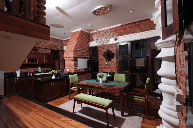 Casa de ladrillo rojo de estilo europeo para estancias prolongadas