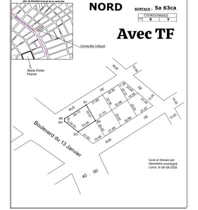 Parcelle de 01 lot angle rues en vente au bord du Boulevard à ...