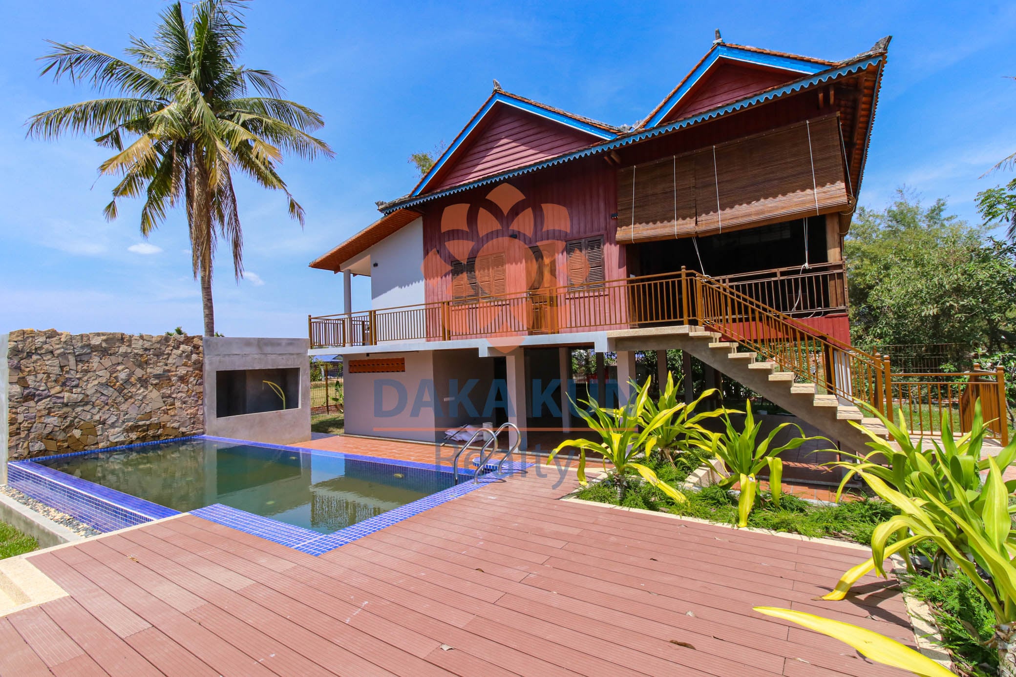 Wooden House with Swimming Pool for Rent in Siem Reap City