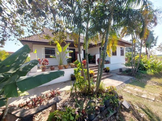 Spacious single-story home with 3.45 rai, near to Prasat center