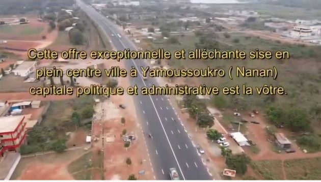 Yamoussoukro Nanan  voie principale ( golf hôtel ) vente 4ha (ACDA).