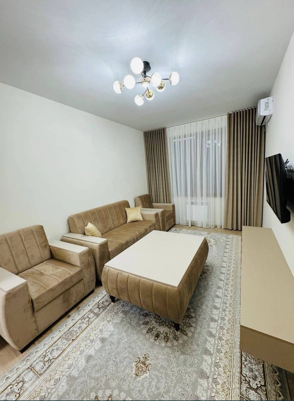 Comfortable and bright 1 bedroom flat with open balcony at "Almazar City" residence.