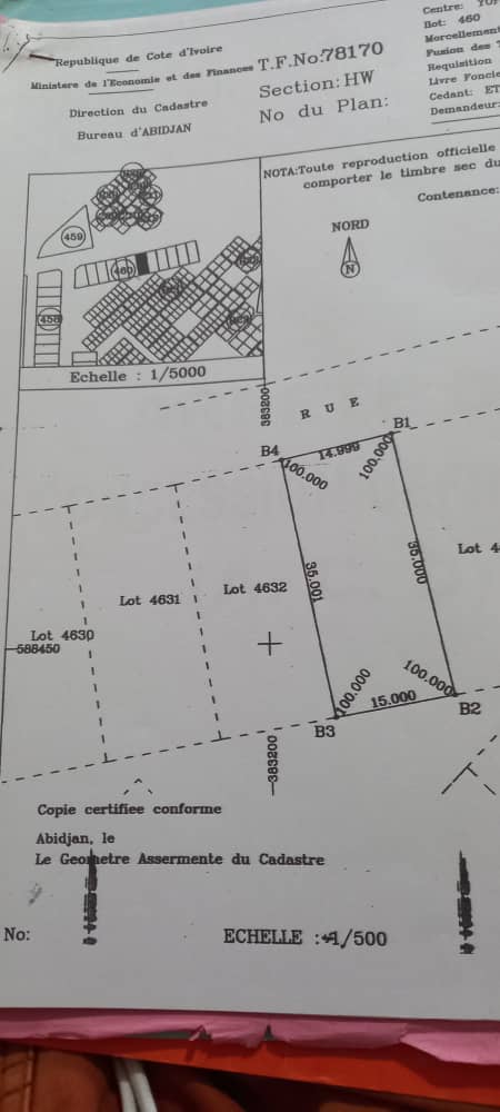 Terrain avec CMPF en bordure de voie goudronnée à vendre à yopougon 