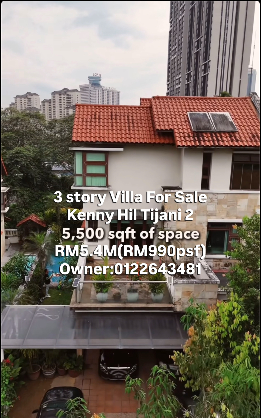 3 story villa Tijani 2 Langgak Tunku Kenny hill selling @990 per sq ft