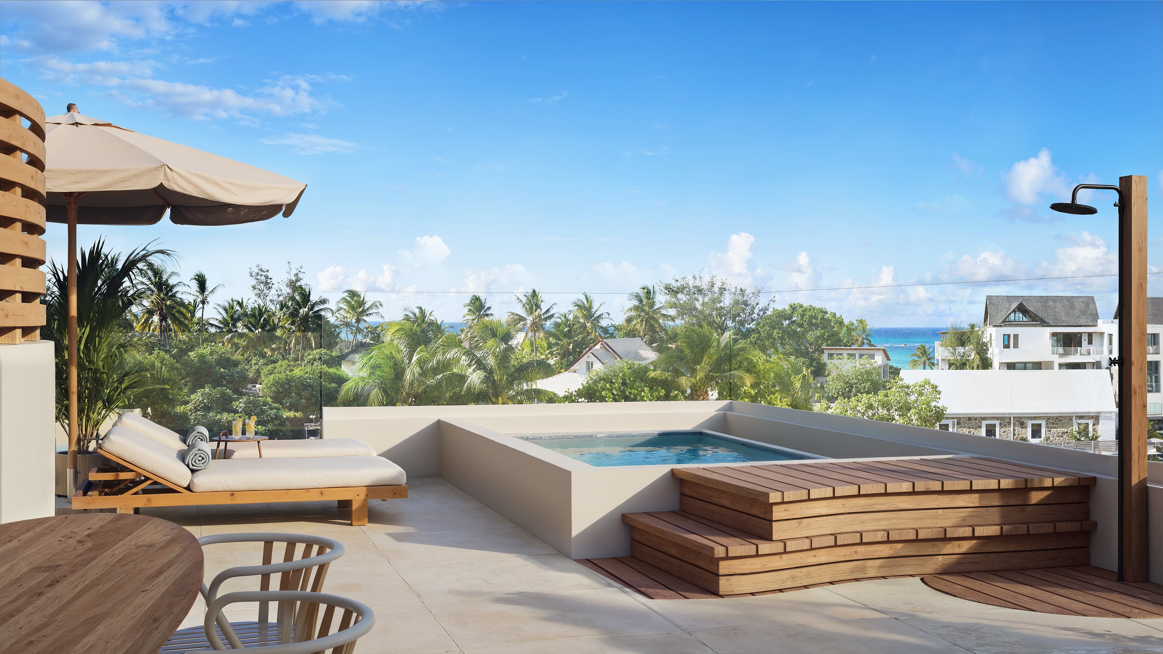 ATTICO CON 2 CAMERE DA LETTO, VISTA MARE E A 2 MINUTI DALLA SPIAGGIA A POINTE AUX CANONNIERS
