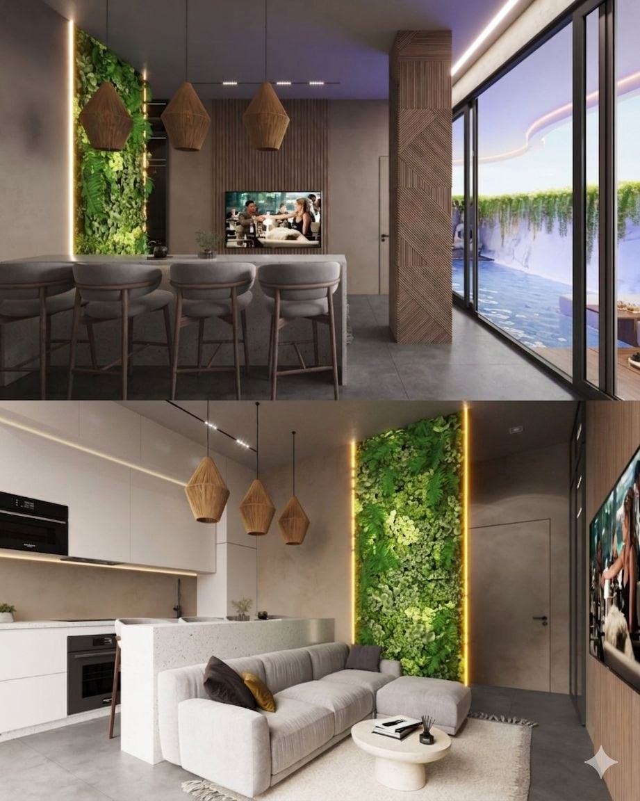 Apartamentos de diseño en Canggu con piscina en la azotea.