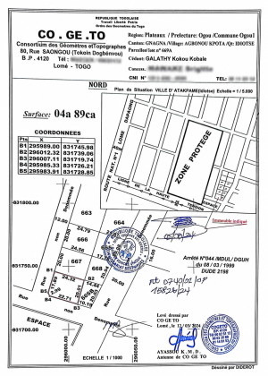 A vendre terrain cloturé 3/4 lot - Atakpamé Agbonou