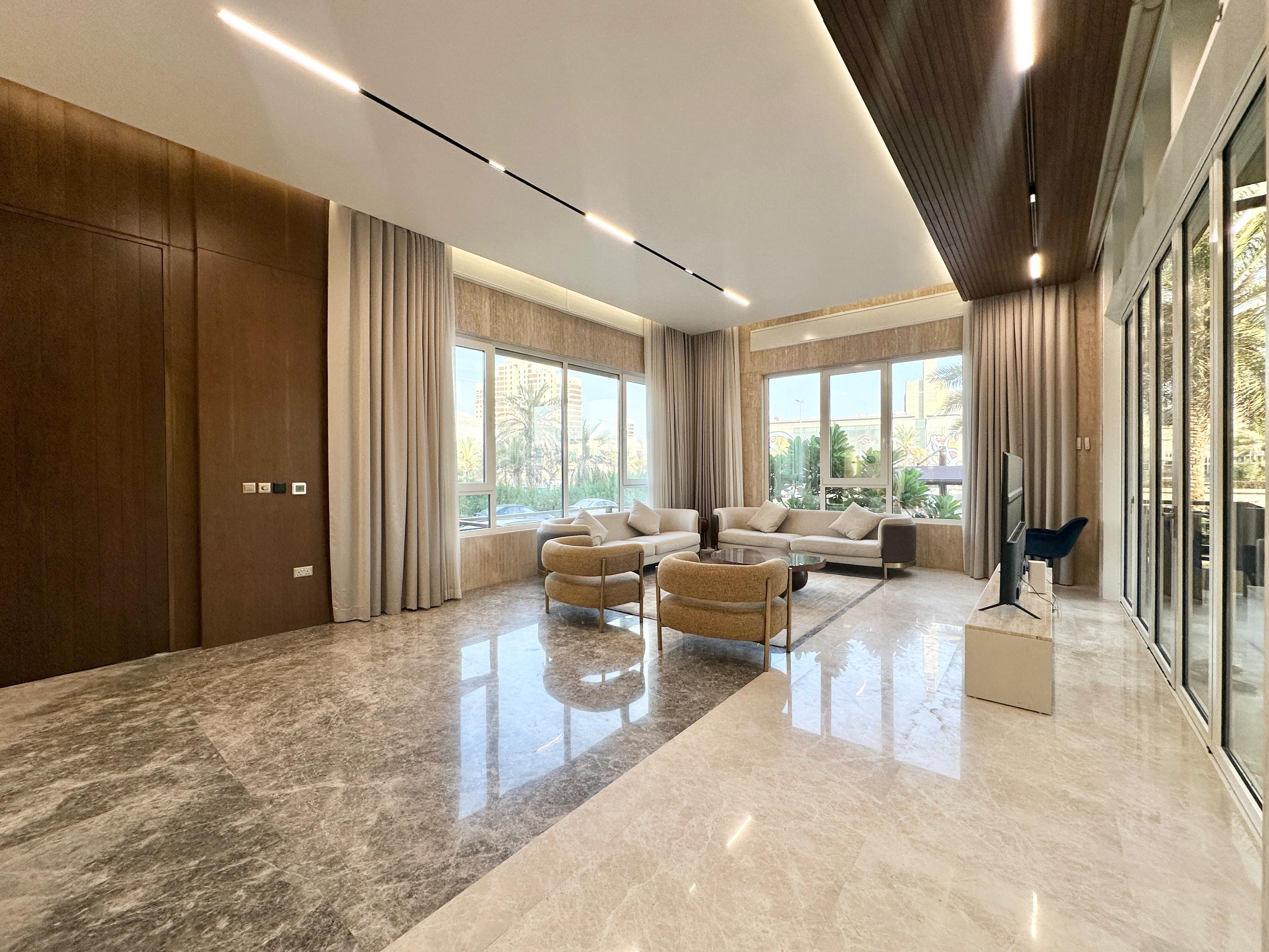 Fully furnished three master bedrooms ground floor with private pool and garden in Salmiya