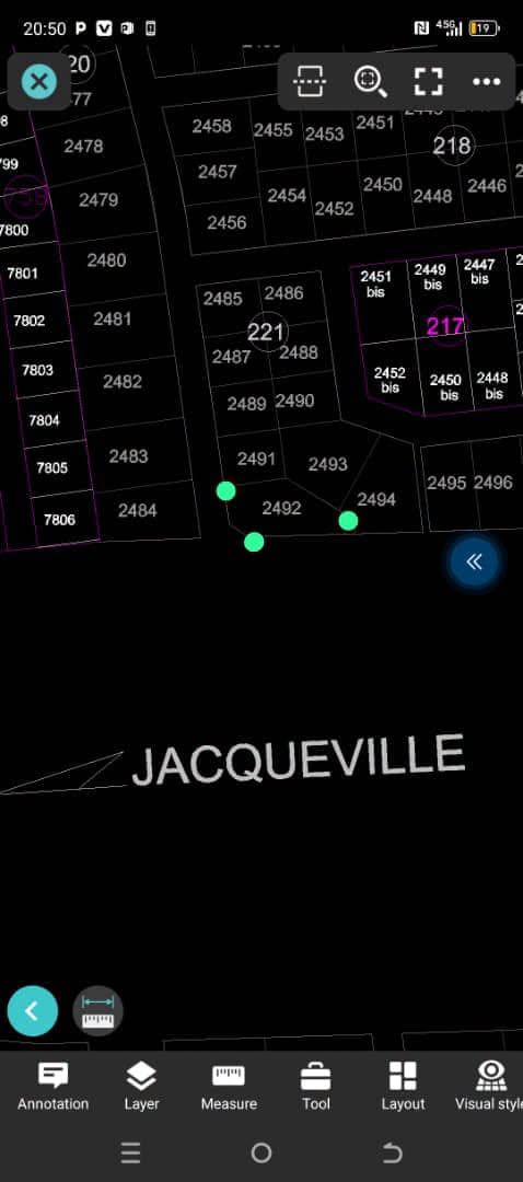876 m2 à vendre en bordure de route Avagou Jacqueville
