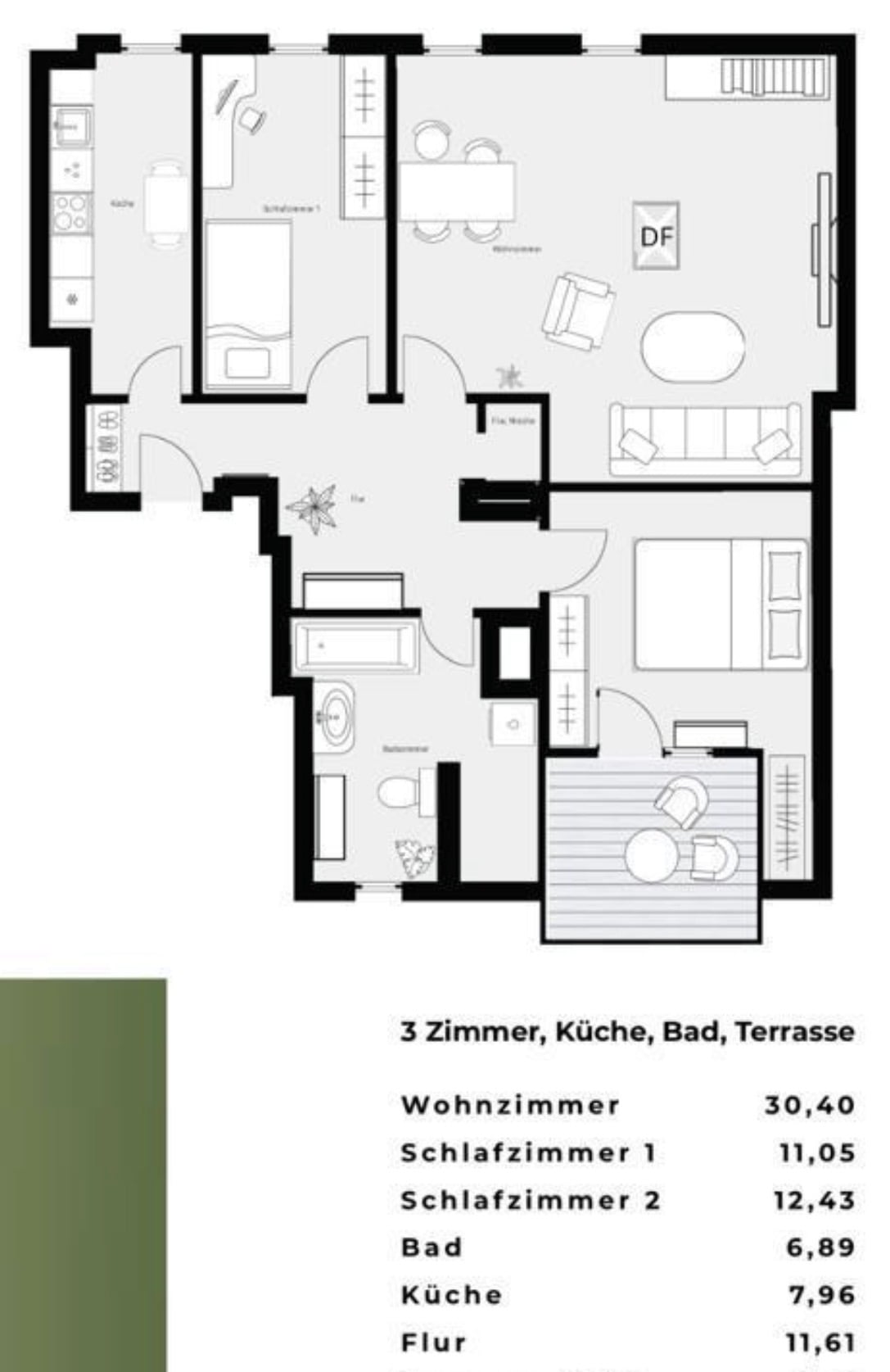Ready-furnished 3-room penthouse for rent