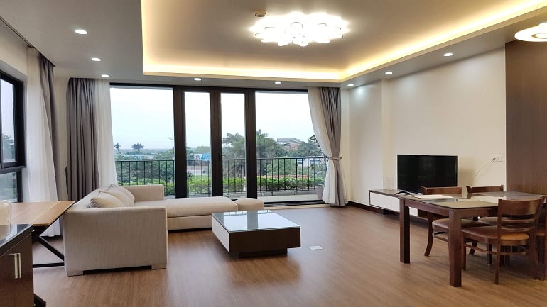 Very nice and modern 1 – bedroom apartment with big balcony in Au Co street, Tay Ho district for rent