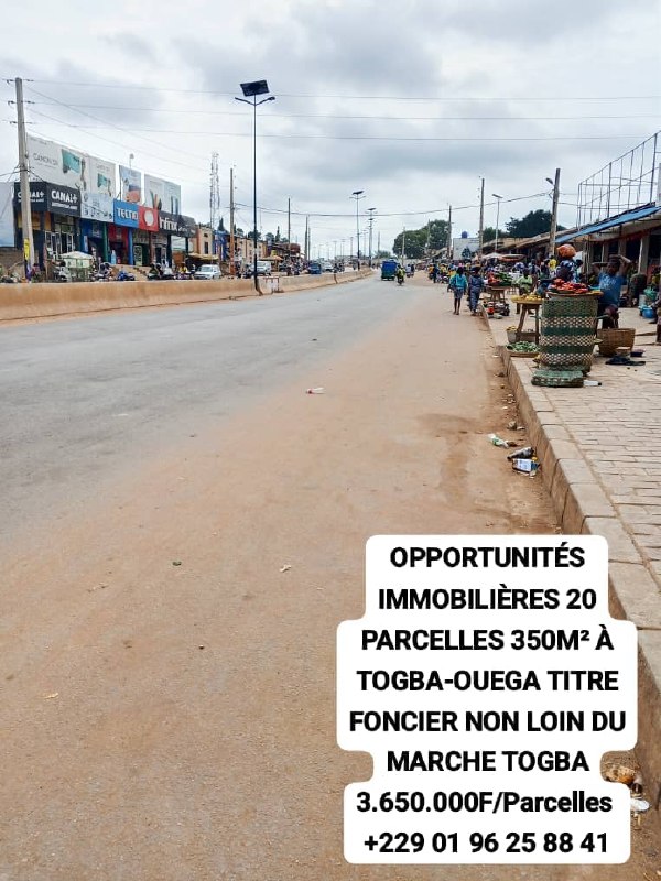 *Bénin OPPORTUNITÉS IMMOBILIÈRES à TOGBA OUEGA AGUE 3500m² à 3.650.000f +229 01 96 25 88 41 WhatsApp*