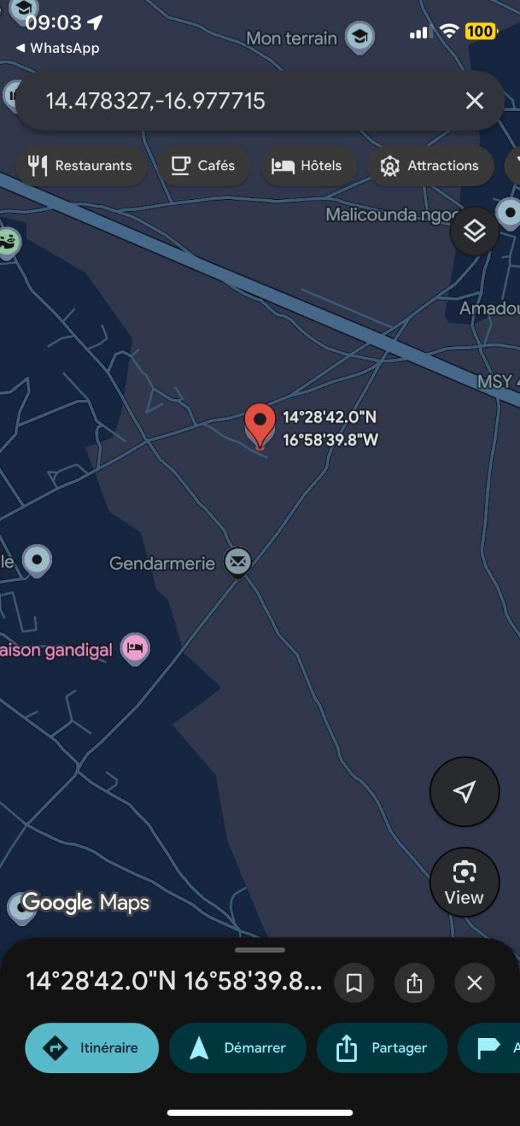 Terrain de 450 mètres carrés à vendre à Gandigal Sénégal